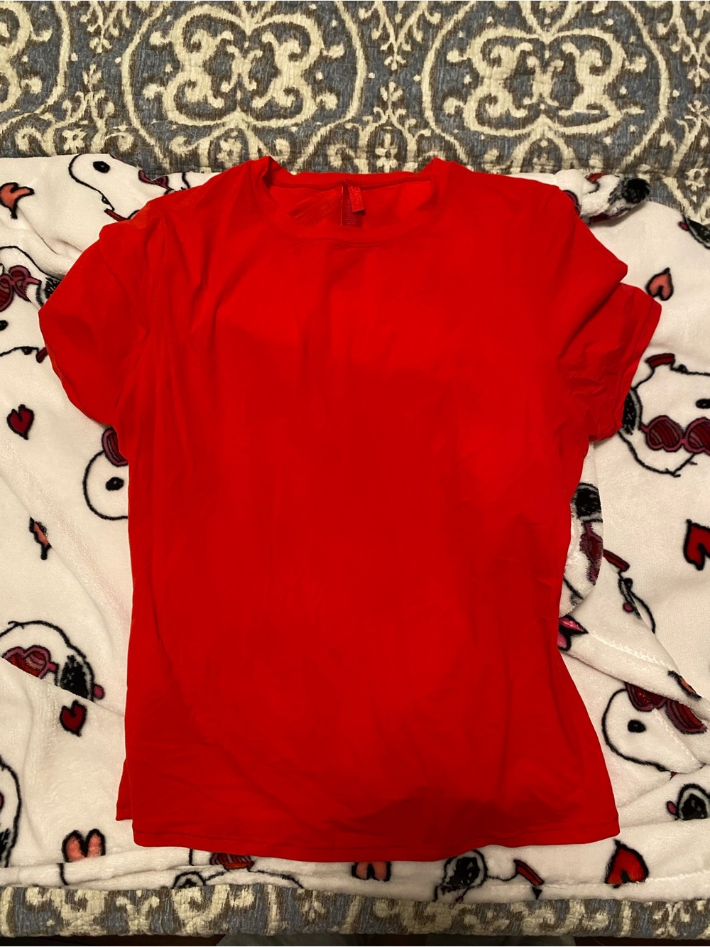 SKIMS Red Short Sleeve Crewneck Tee